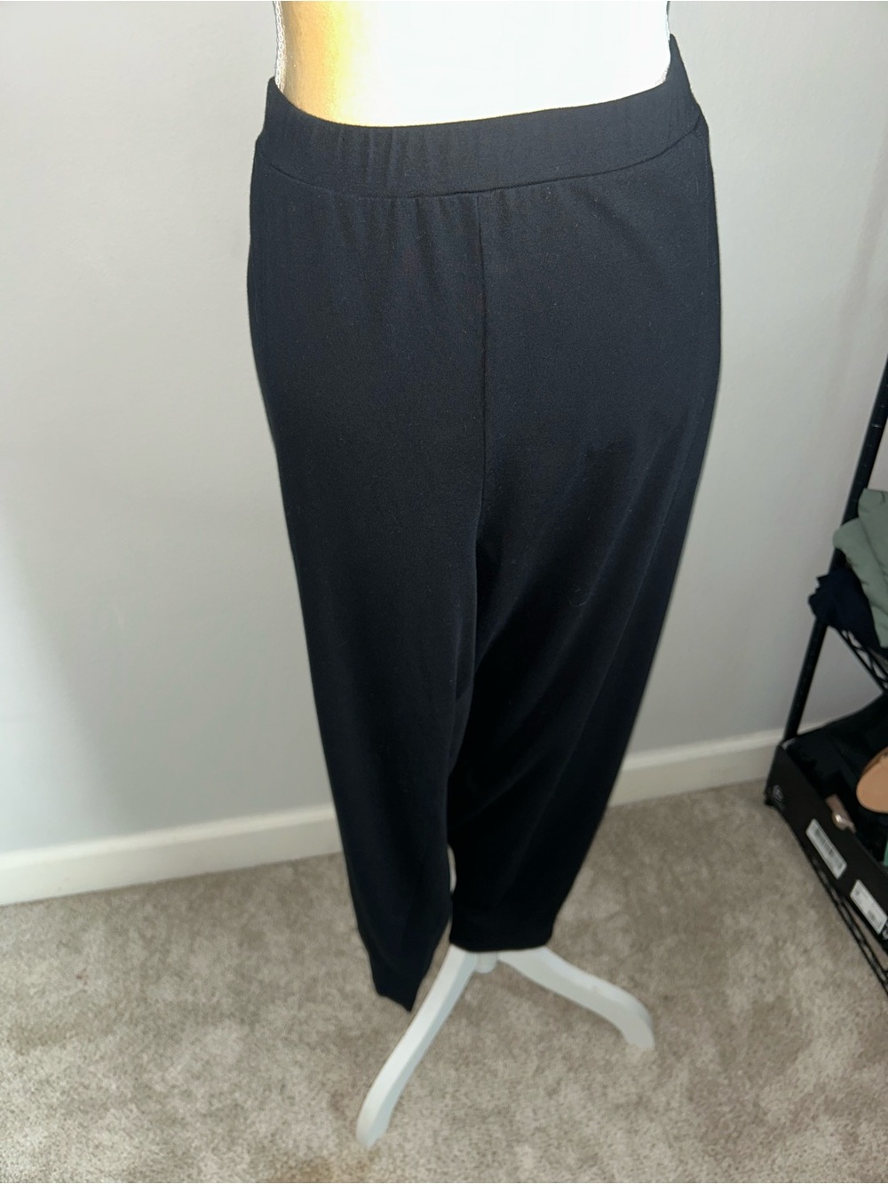 NEW Eileen Fisher Woman Classic Black Pull-On Cuffed Pants Sz 3X